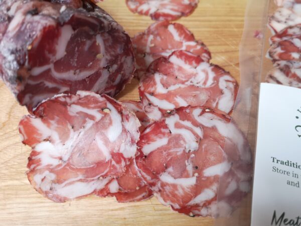 Scotched Pork Salami - red wine, garlic, black pepper, our Sausisson Sec